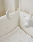LOLBaby Cotton Embroidery Bumper Bed with Hanging Toy and Canopy - Golden Dragon (2024)