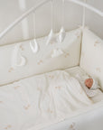 LOLBaby Cotton Embroidery Bumper Bed with Hanging Toy and Canopy - Golden Dragon (2024)