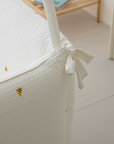 LOLBaby Cotton Embroidery Bumper Bed with Hanging Toy and Canopy - Honey Bee