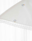 LOLBaby Cotton Embroidery Bumper Bed with Hanging Toy and Canopy - Cloud White