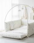 LOLBaby Cotton Embroidery Bumper Bed with Hanging Toy and Canopy - Polar Bear