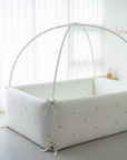 LOLBaby Cotton Embroidery Bumper Bed with Hanging Toy and Canopy - Honey Bee